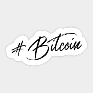 Hashtag Bitcoin Stylish Black Lettering T-Shirt Sticker